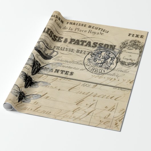 短命なもののDecoupageポスター ラッピングペーパー (アンロールド)