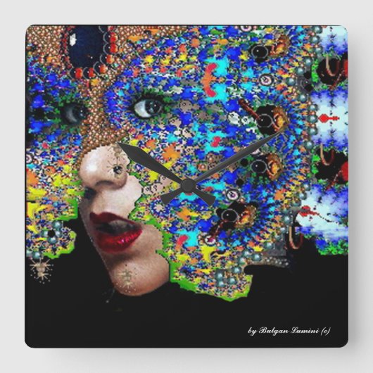 短命な スクエア壁時計 (正面)