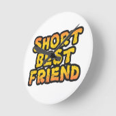 短最高の友おもしろい友、Besties BFF ラウンド壁時計 (傾斜)