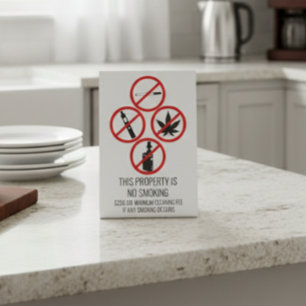 短期レンタル事業なし喫煙たばこ 台座サイン