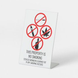 短期レンタル事業なし喫煙たばこ 台座サイン