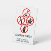 短期レンタル事業No喫煙屋内 台座サイン (正面)