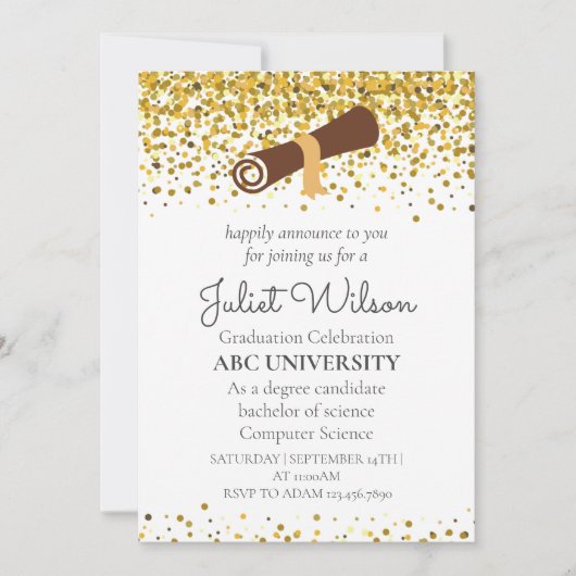 短期大学卒業 招待状 (正面)