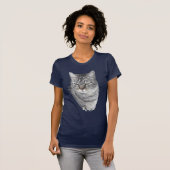 短毛の縞模様の猫の頭部の研究 Tシャツ (正面フル)