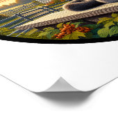 短気な国産ネコの円形の3D画像 ポスター (角)