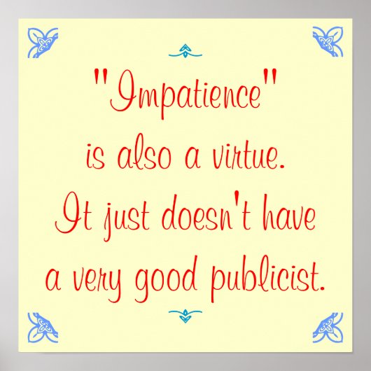 短気も美徳だ… ポスター (正面)