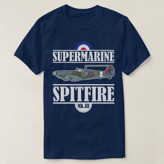 短気者のSupermarineのヴィンテージの航空WWII飛行機 Tシャツ (デザイン正面)
