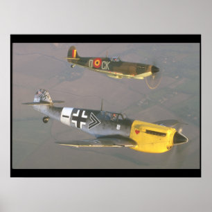 短気者(上)およびMesserschmitt_Militaryの航空機 ポスター