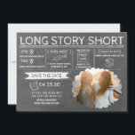 短編小説|同性写真で日付を保存 セーブザデート<br><div class="desc">写真はおもしろい、日付カード「Long Story Short」を黒板のスケッチスタイルに保存します。これは、お客様のおユニーク気に入りを知らせる方法結婚です。</div>