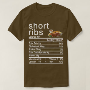 短肋骨栄養ファクトラベル Tシャツ