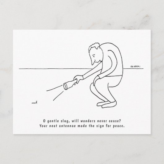 短詩おもしろいエピグラムのナメクジの例 ポストカード (正面)