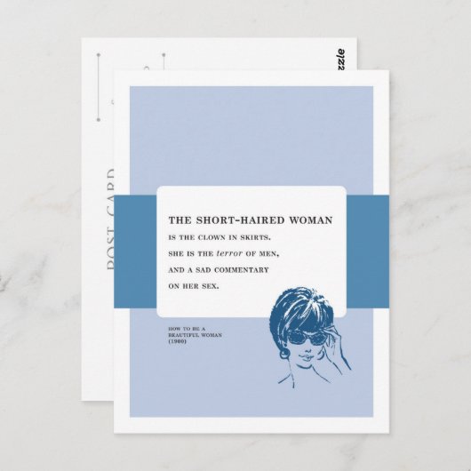 短髪の女性の恐怖ヴィンテージ悪いアドバイス ポストカード (正面/裏面)