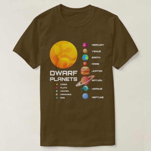 矮小惑星太陽の系矮小惑星宇宙Ast Tシャツ (デザイン正面)