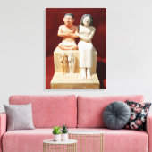 矮性セネブとその家族の彫像 キャンバスプリント (インサイチュ (リビング))