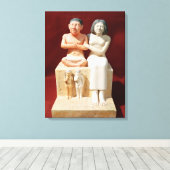 矮性セネブとその家族の彫像 キャンバスプリント (インサイチュ (ウッドフロア))