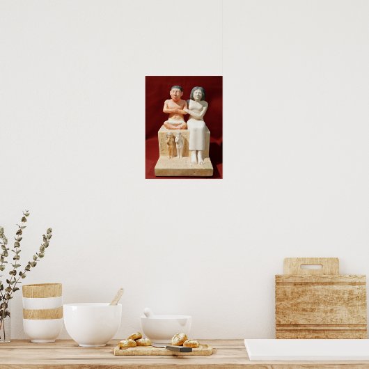 矮性セネブとその家族の彫像 ポスター (キッチン)