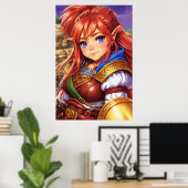 矮性小妖精や小人ハイブリッド女性ポートレート | AI Art ポスター (ホームオフィス)