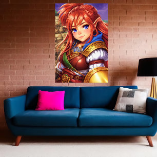 矮性小妖精や小人ハイブリッド女性ポートレート   AI Art ポスター