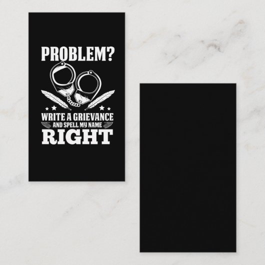 矯おもしろい正官の不満のユーモア 名刺 (正面/裏面)