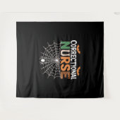 矯正ナースハロウィーンパンプキクラシックンTシーズ タペストリー (正面(横))