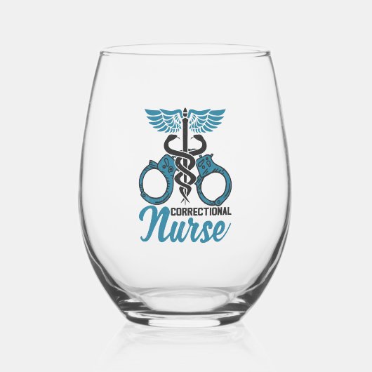 矯正ナース看護刑務所施設 ステムなしワイングラス (正面)