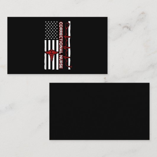 矯正ナースUSA国旗看護RN 名刺 (正面/裏面)