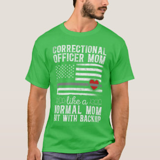矯正官ママ アメリカのハート旗 Tシャツ