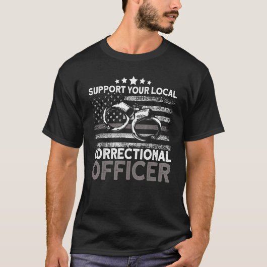 矯正将校は薄い銀線を支持 Tシャツ (正面)