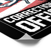 矯正将校アメリカ国旗の薄いシルバー ポスター (角)