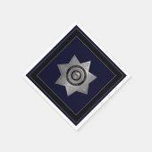 矯正将校シルバーバッジSq紙ナプキン スタンダードカクテルナプキン (角)