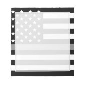 矯正将校シンシルバーラインUSA国旗 ノートパッド (正面)