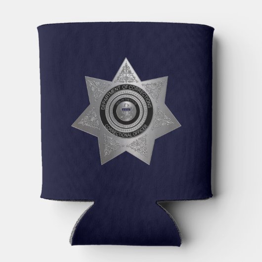 矯正将校バッジ、シルバーブルークーラーボックス 缶クーラー (裏面)