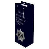 矯正将校バッジ，シルブブルーワイン抱き枕 ワインギフトバッグ (正面アングル)