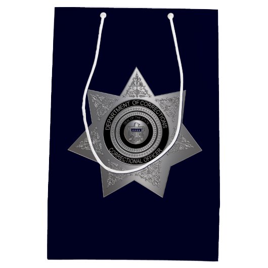 矯正将校バッジ，シルブブルー抱き枕 ミディアムペーパーバッグ (裏面)