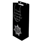 矯正将校バッジ，シルヴ – Blk – ワイン抱き枕 ワインギフトバッグ (正面アングル)