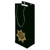 矯正将校バッジ，金ゴールドグリー – ワイン抱き枕 ワインギフトバッグ (裏面アングル)