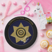 矯正将校バッジ、金ゴールド02紙プレート ペーパープレート (パーティー)