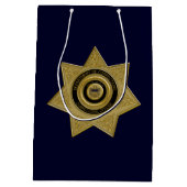 矯正将校バッジ,金ゴールド – ブルー – メド抱き枕 ミディアムペーパーバッグ (裏面)