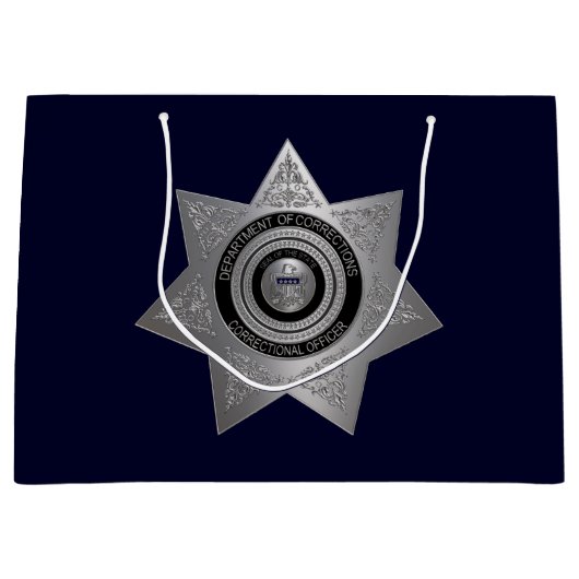 矯正将校バッジSilver-Blue-Lg抱き枕 ラージペーパーバッグ (正面)