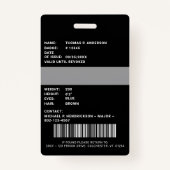 矯正役員のプロフェッショナルロゴの写真ID バッジ (裏面)