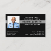 矯正役員カスタム写真薄い灰色の線 名刺 (正面)