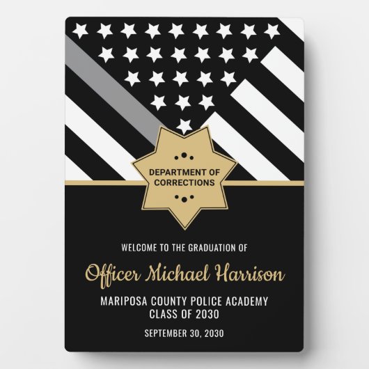 矯正役員卒業パーティー銀線 フォトプラーク (正面)