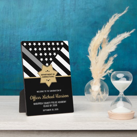 矯正役員卒業パーティー銀線 フォトプラーク (側面)