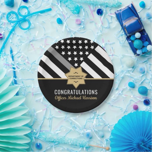 矯正役員卒業パーティー銀線 ペーパープレート (パーティー)