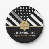 矯正役員卒業パーティー銀線 ペーパープレート (正面)