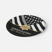 矯正役員卒業パーティー銀線 ペーパープレート (アングル)