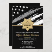 矯正役員卒業パーティー銀線 招待状 (正面/裏面)