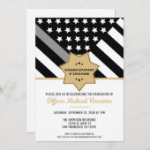 矯正役員卒業パーティー銀線 招待状 (正面/裏面)