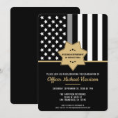 矯正役員卒業パーティー銀線 招待状 (正面/裏面)