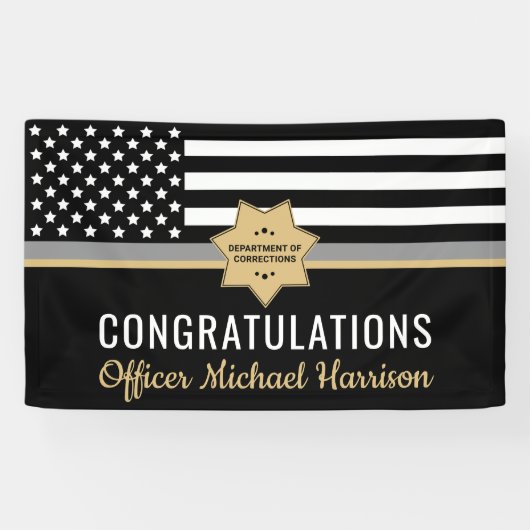 矯正役員卒業パーティー銀線 横断幕 (横)